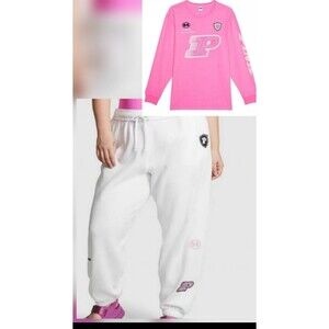 VS PINK CAMPUS PANTS RACING NASCAR SWEATS and Tee outfit